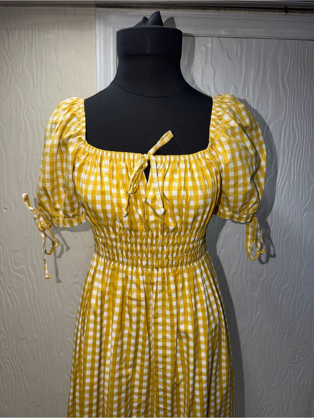 Yellow Pleated Tiered Maxi Sundress